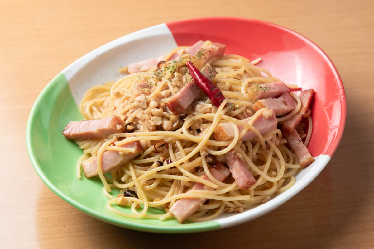 納豆のペペロンチーノ